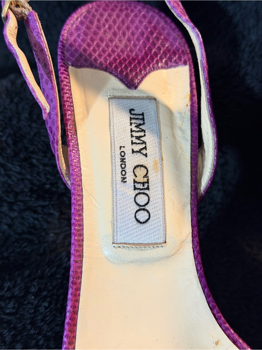 Vintage 2000s Spring 052 Jimmy Choo Kelissa Lilac Karung Leather 8.5 US/EU 39 - Picture 2 of 13